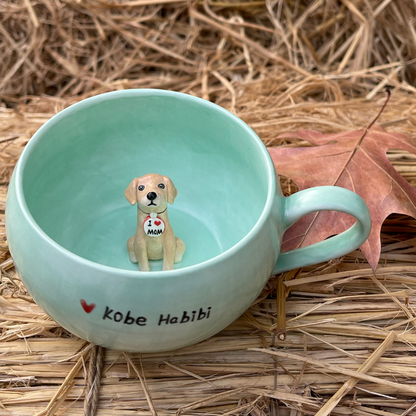 Handmade Custom Pet Figure Inside Ceramic Mug-Labrador