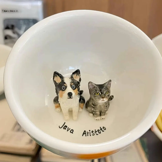 KATCHPAW Handmade Single Color 3D Pet Mug