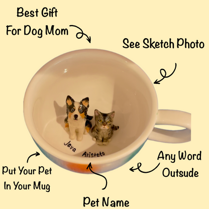 KATCHPAW Handmade Single Color 3D Pet Mug